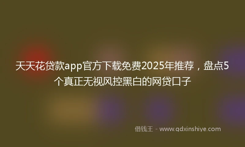 天天花贷款app官方下载免费2025年推荐，盘点5个真正无视风控黑白的网贷口子