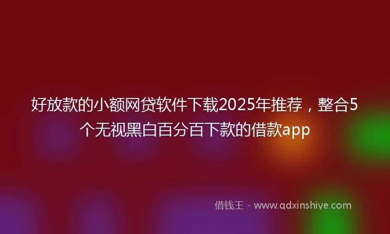 好放款的小额网贷软件下载2025年推荐，整合5个无视黑白百分百下款的借款app