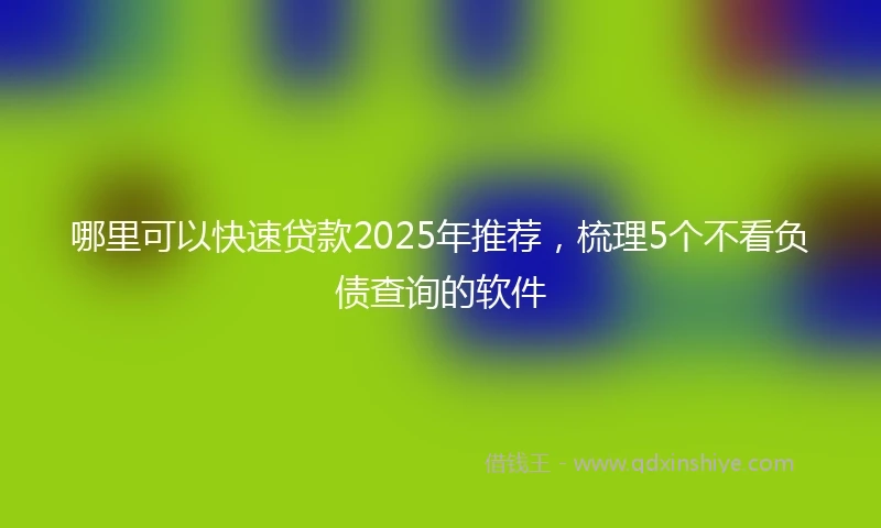 哪里可以快速贷款2025年推荐，梳理5个不看负债查询的软件