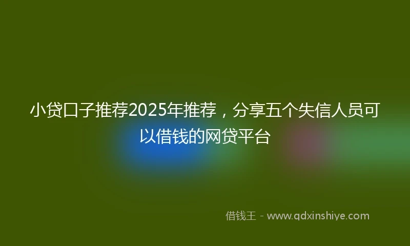 小贷口子推荐2025年推荐，分享五个失信人员可以借钱的网贷平台