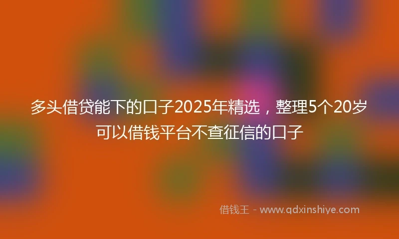 多头借贷能下的口子2025年精选，整理5个20岁可以借钱平台不查征信的口子