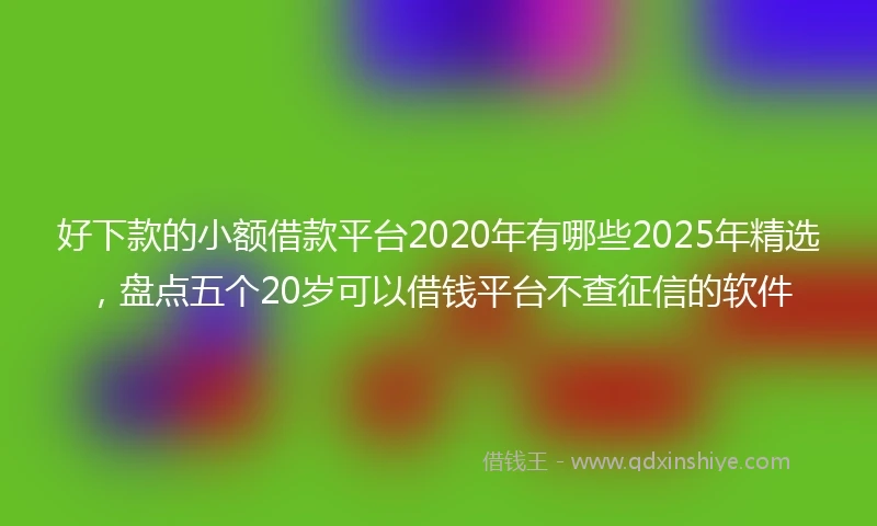 好下款的小额借款平台2020年有哪些2025年精选，盘点五个20岁可以借钱平台不查征信的软件