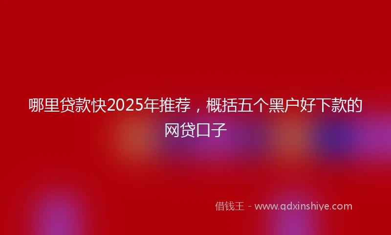 哪里贷款快2025年推荐,概括五个黑户好下款的网贷口子