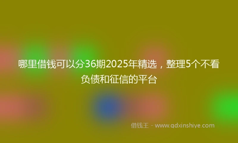哪里借钱可以分36期2025年精选，整理5个不看负债和征信的平台