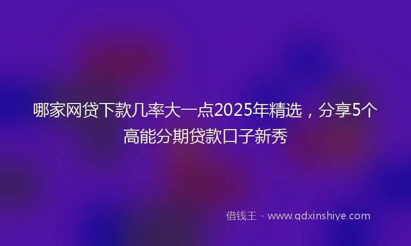 哪家网贷下款几率大一点2025年精选，分享5个高能分期贷款口子新秀
