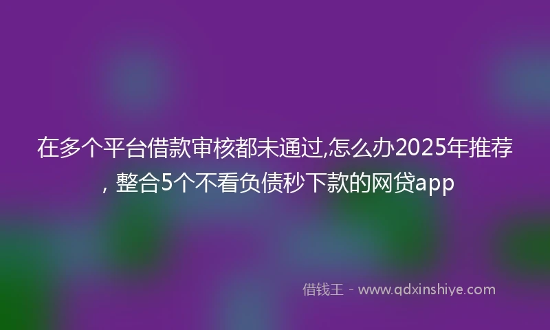 在多个平台借款审核都未通过,怎么办2025年推荐，整合5个不看负债秒下款的网贷app