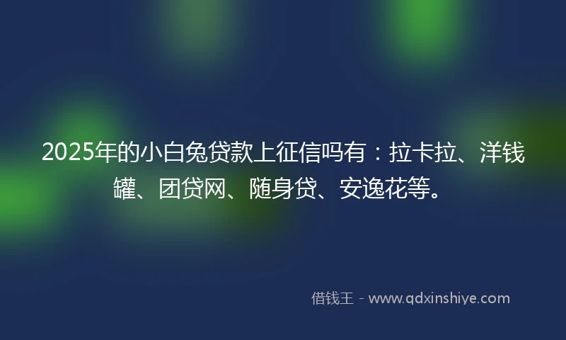 2025年的小白兔贷款上征信吗有：拉卡拉、洋钱罐、团贷网、随身贷、安逸花等。
