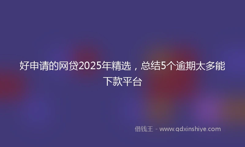 好申请的网贷2025年精选，总结5个逾期太多能下款平台