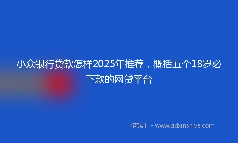 小众银行贷款怎样2025年推荐，概括五个18岁必下款的网贷平台