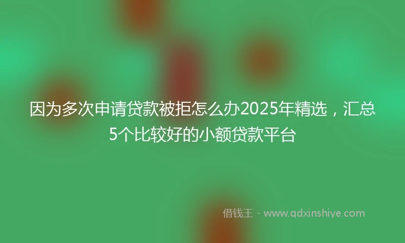 因为多次申请贷款被拒怎么办2025年精选，汇总5个比较好的小额贷款平台