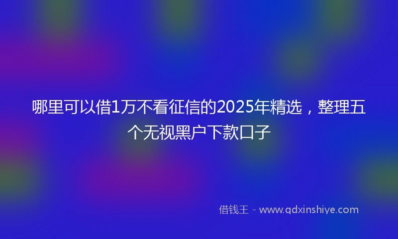 哪里可以借1万不看征信的2025年精选，整理五个无视黑户下款口子
