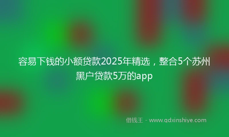 容易下钱的小额贷款2025年精选，整合5个苏州黑户贷款5万的app