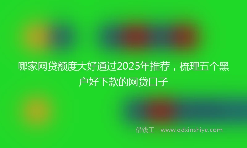 哪家网贷额度大好通过2025年推荐，梳理五个黑户好下款的网贷口子