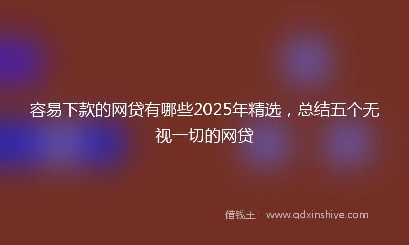 容易下款的网贷有哪些2025年精选，总结五个无视一切的网贷