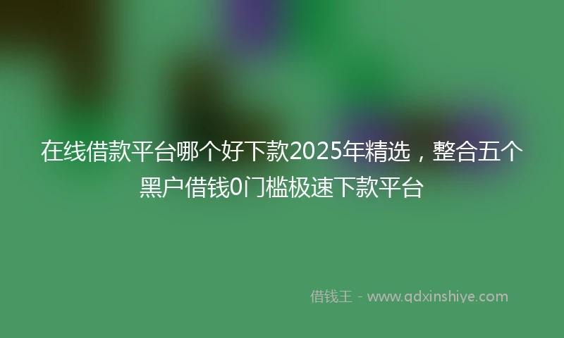 在线借款平台哪个好下款2025年精选，整合五个黑户借钱0门槛极速下款平台