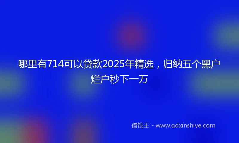 哪里有714可以贷款2025年精选，归纳五个黑户烂户秒下一万