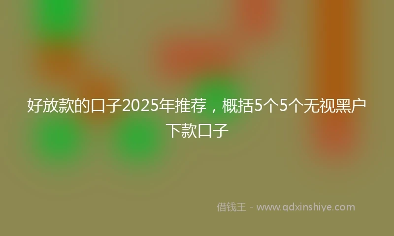 好放款的口子2025年推荐，概括5个5个无视黑户下款口子