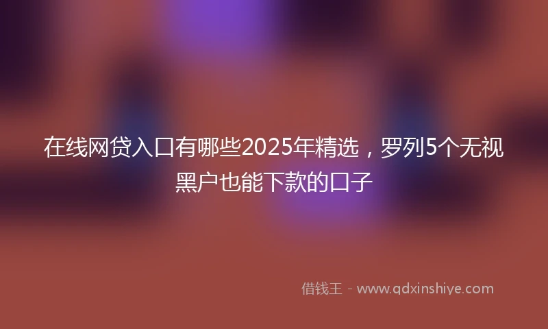 在线网贷入口有哪些2025年精选，罗列5个无视黑户也能下款的口子