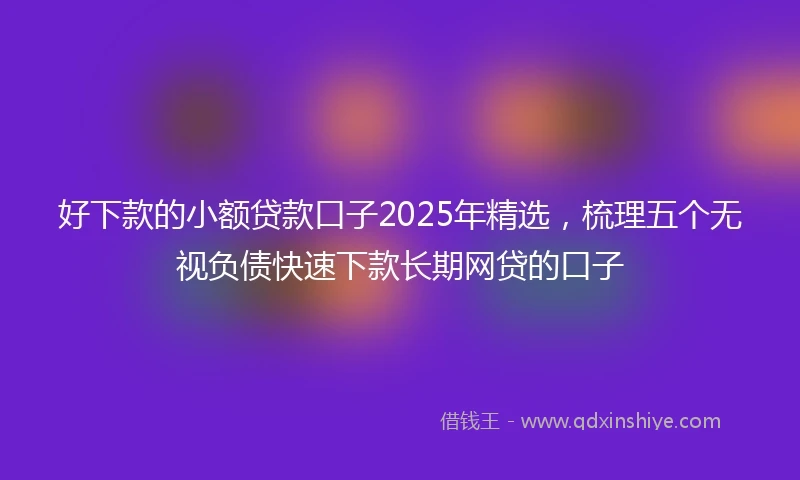 好下款的小额贷款口子2025年精选，梳理五个无视负债快速下款长期网贷的口子