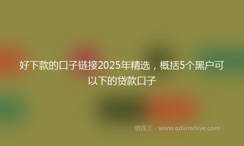 好下款的口子链接2025年精选，概括5个黑户可以下的贷款口子