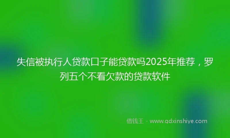 失信被执行人贷款口子能贷款吗2025年推荐，罗列五个不看欠款的贷款软件