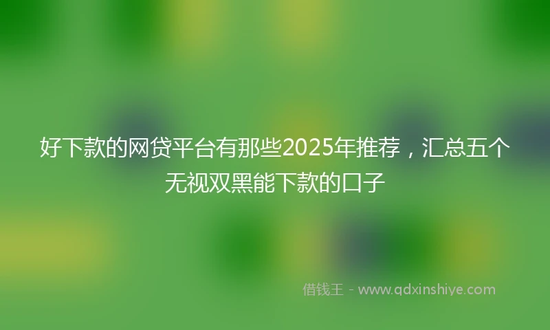 好下款的网贷平台有那些2025年推荐，汇总五个无视双黑能下款的口子