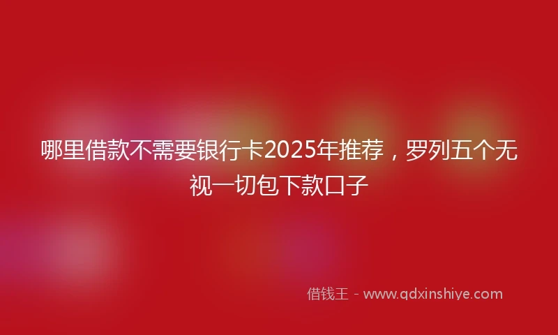 哪里借款不需要银行卡2025年推荐，罗列五个无视一切包下款口子