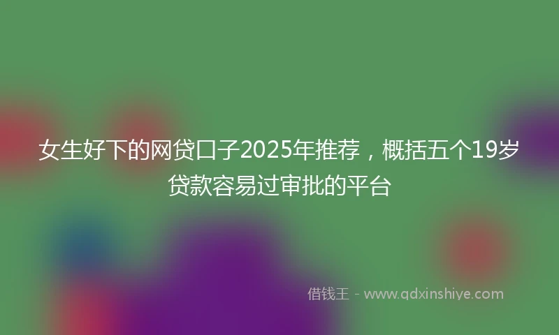 女生好下的网贷口子2025年推荐，概括五个19岁贷款容易过审批的平台