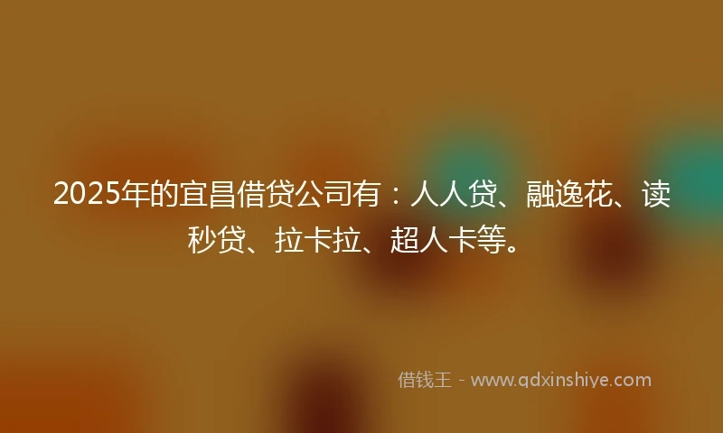 2025年的宜昌借贷公司有：人人贷、融逸花、读秒贷、拉卡拉、超人卡等。
