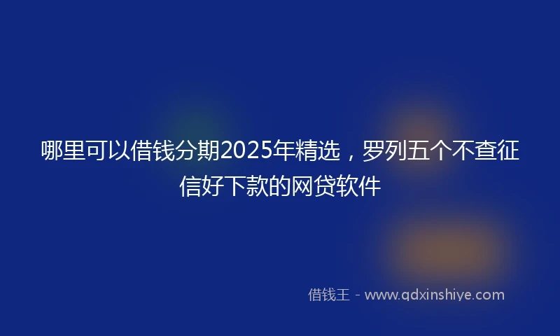 哪里可以借钱分期2025年精选，罗列五个不查征信好下款的网贷软件