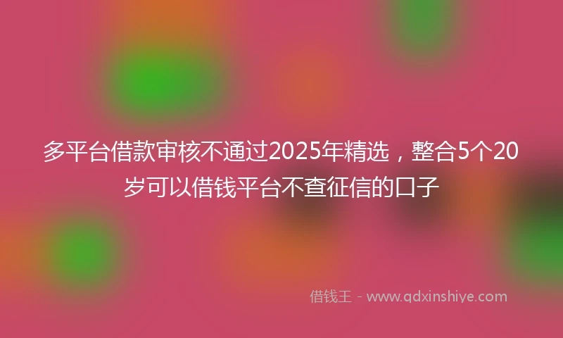 多平台借款审核不通过2025年精选，整合5个20岁可以借钱平台不查征信的口子
