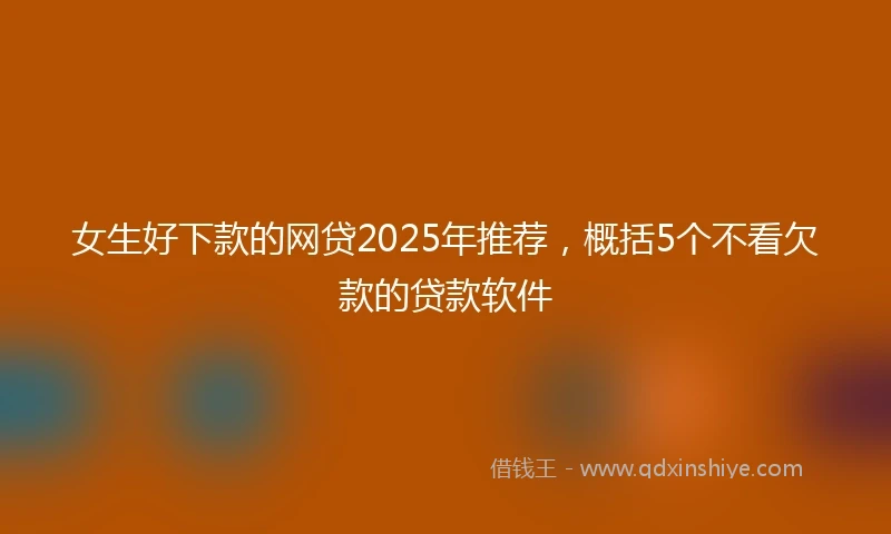 女生好下款的网贷2025年推荐，概括5个不看欠款的贷款软件