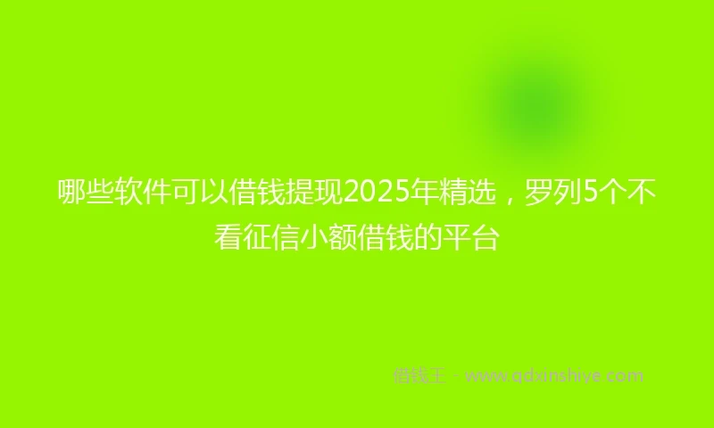 哪些软件可以借钱提现2025年精选，罗列5个不看征信小额借钱的平台