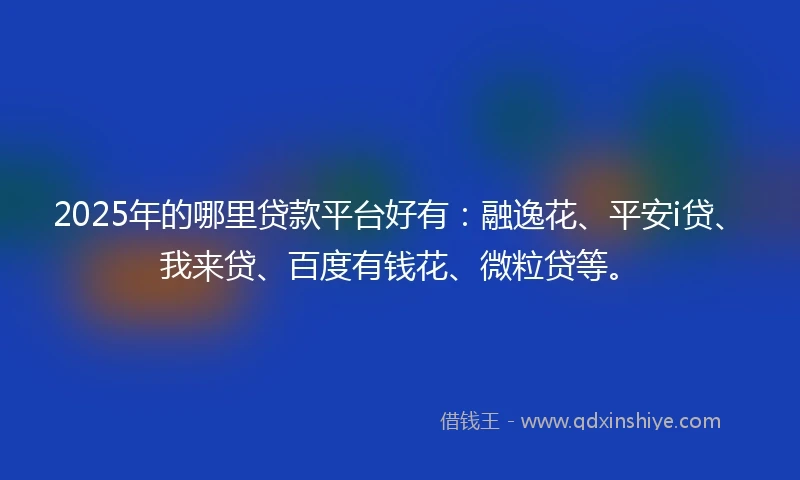 2025年的哪里贷款平台好有：融逸花、平安i贷、我来贷、百度有钱花、微粒贷等。