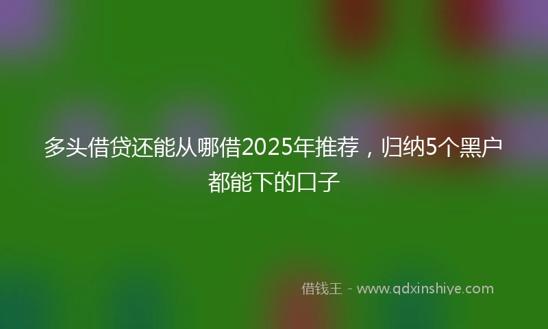多头借贷还能从哪借2025年推荐，归纳5个黑户都能下的口子