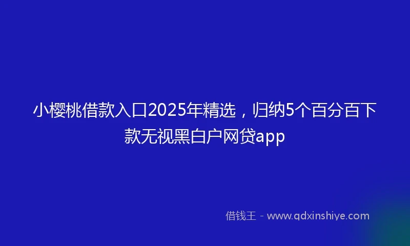 小樱桃借款入口2025年精选，归纳5个百分百下款无视黑白户网贷app