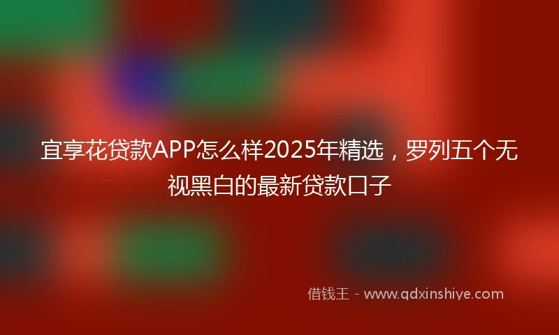 宜享花贷款APP怎么样2025年精选，罗列五个无视黑白的最新贷款口子