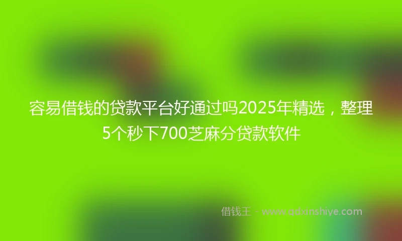 容易借钱的贷款平台好通过吗2025年精选，整理5个秒下700芝麻分贷款软件