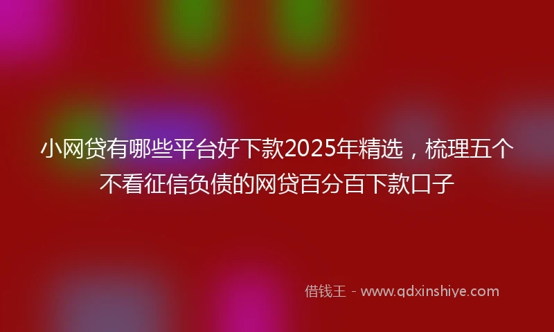 小网贷有哪些平台好下款2025年精选，梳理五个不看征信负债的网贷百分百下款口子