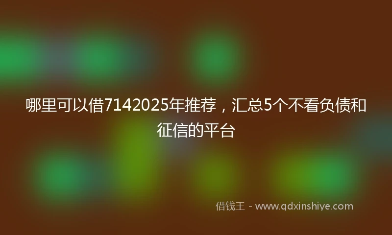 哪里可以借7142025年推荐，汇总5个不看负债和征信的平台