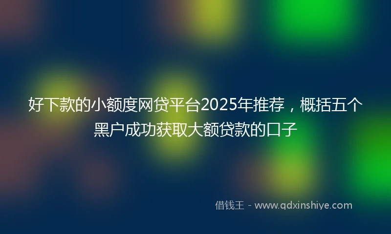 好下款的小额度网贷平台2025年推荐，概括五个黑户成功获取大额贷款的口子