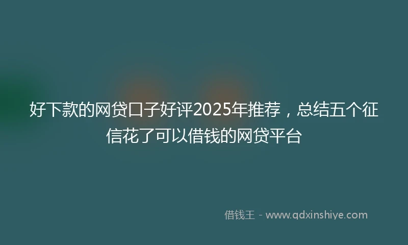 好下款的网贷口子好评2025年推荐，总结五个征信花了可以借钱的网贷平台