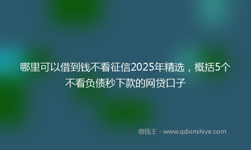 哪里可以借到钱不看征信2025年精选，概括5个不看负债秒下款的网贷口子