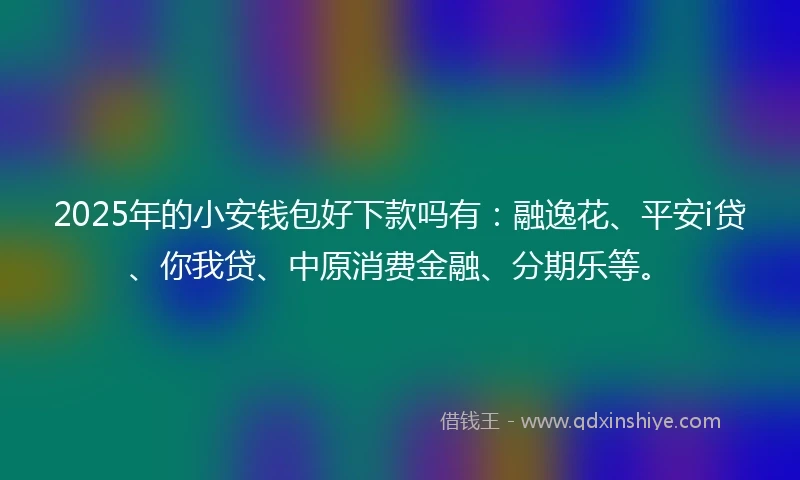 2025年的小安钱包好下款吗有：融逸花、平安i贷、你我贷、中原消费金融、分期乐等。