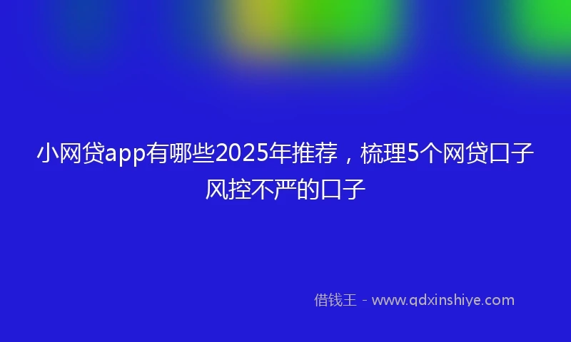 小网贷app有哪些2025年推荐，梳理5个网贷口子风控不严的口子