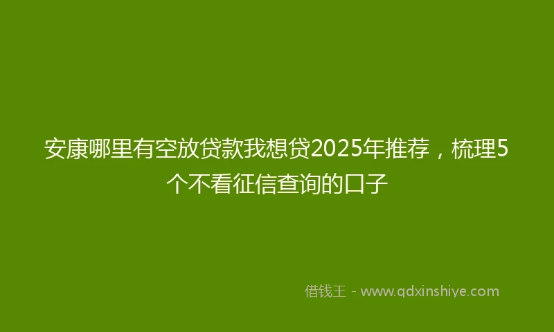 安康哪里有空放贷款我想贷2025年推荐，梳理5个不看征信查询的口子