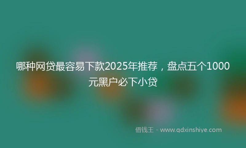 哪种网贷最容易下款2025年推荐，盘点五个1000元黑户必下小贷
