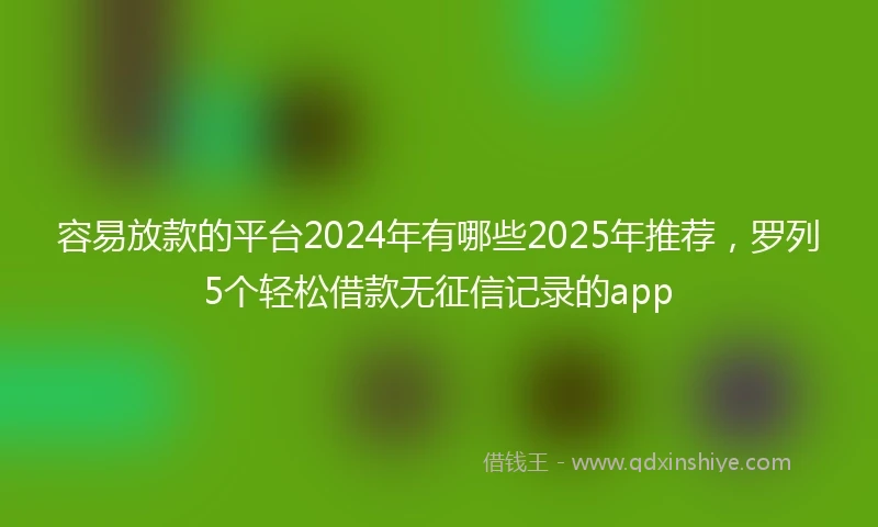 容易放款的平台2024年有哪些2025年推荐，罗列5个轻松借款无征信记录的app