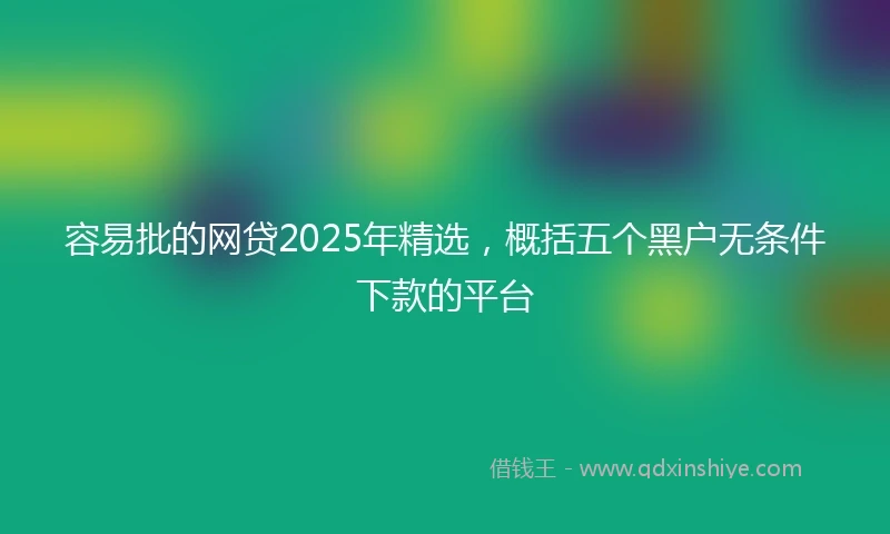 容易批的网贷2025年精选，概括五个黑户无条件下款的平台