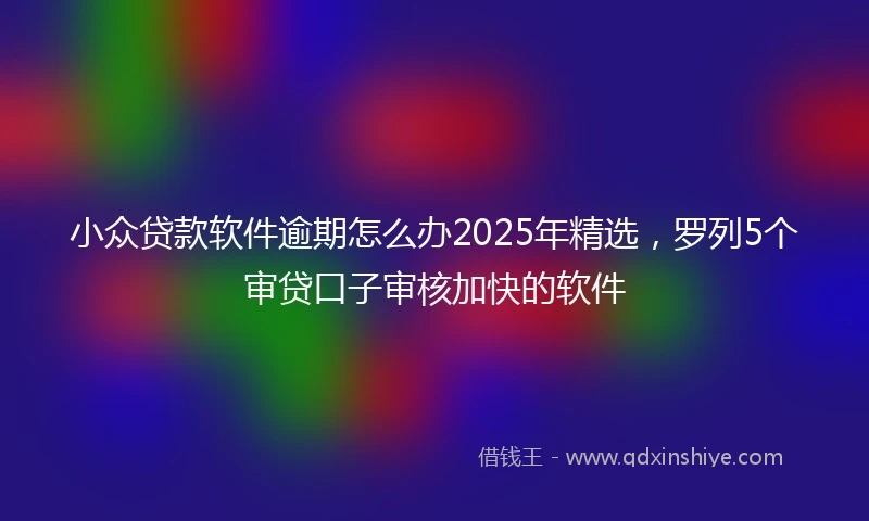 小众贷款软件逾期怎么办2025年精选，罗列5个审贷口子审核加快的软件